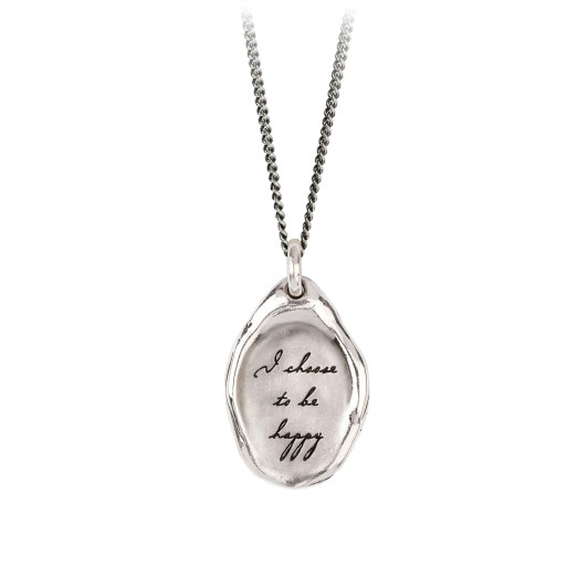 Pyrrha I Choose To Be Happy Affirmation Talisman Necklace 18"