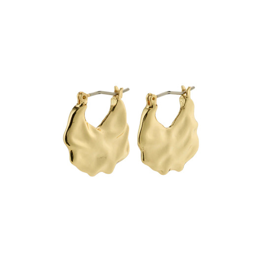 Pilgrim Flow Gold Plated Rippled Hoops