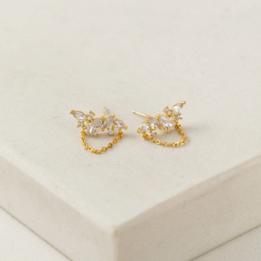 Lover's Tempo Aspen Chain Climber Earrings Gold