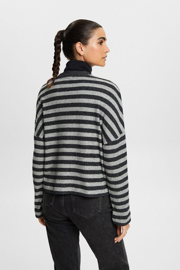 Esprit Soft Brushed Cozy Top Grey Stripe