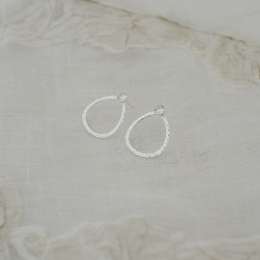 Glee Silver Plated Arabella Sparkly Loop Studs