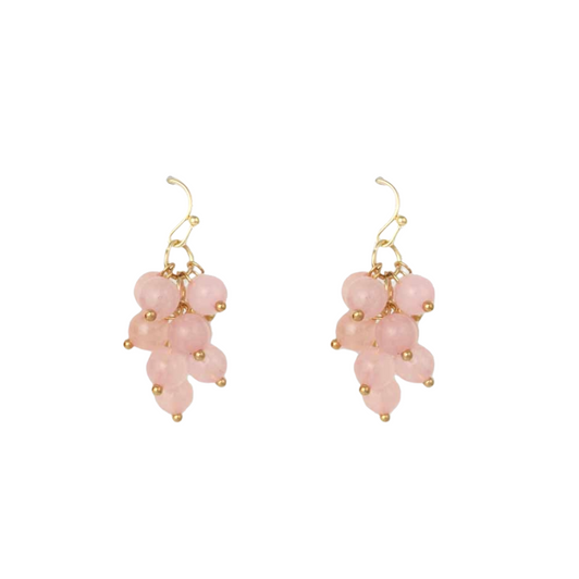 Zad Rose Quartz Cluster Earrings Zad Rose Quartz Cluster Earrings