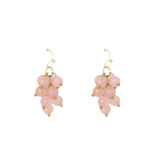 Zad Rose Quartz Cluster Earrings