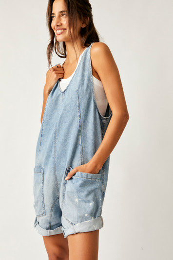 Free People High Roller Denim Shortall Bright Eyes