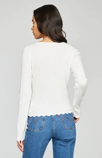 Gentle Fawn Annie Long Sleeve Top White