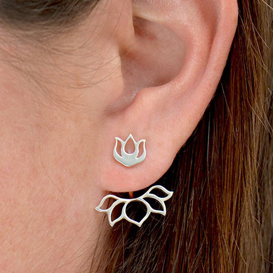 Nina Designs Sterling Silver Lotus Ear Jacket