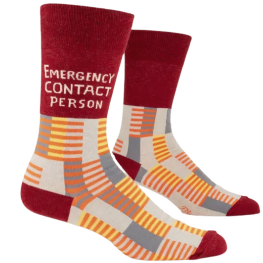 Blue Q -  Emergency Contact Men's Crew Socks