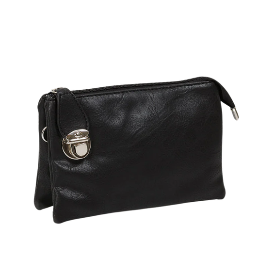 Caracol Small Wristlet & Crossbody Purse Black Texture