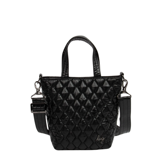 Lug Tip Toe Crossbody Bag Metallic Black