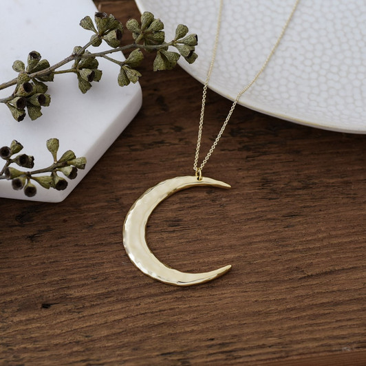 Wild Abandon Gold Plated Confidence Large Moon Necklace