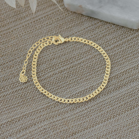 Glee Gold Plated Brazen Layering Chain Bracelet
