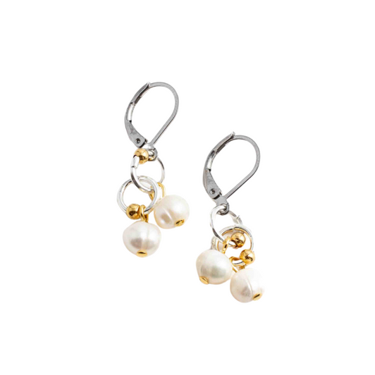 Anne Marie Chagnon Cyril Pearl Earrings Silver