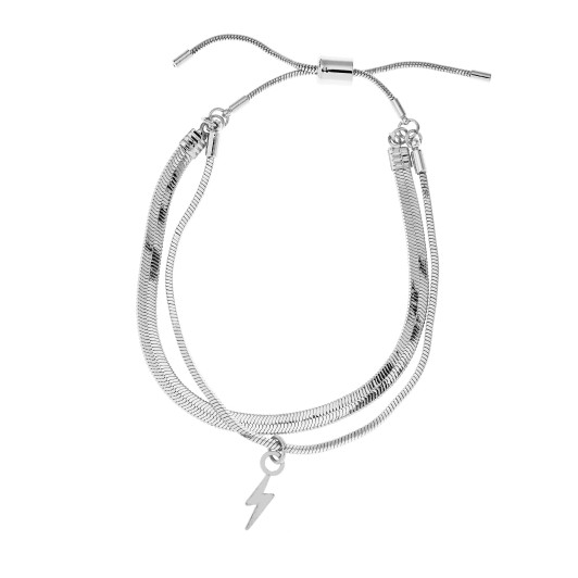 Foxy Originals Flash Lightning Bolt Layered Bracelet Silver