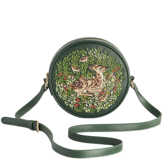 Fable Chloe Fawn Embroidered Circle Bag Green