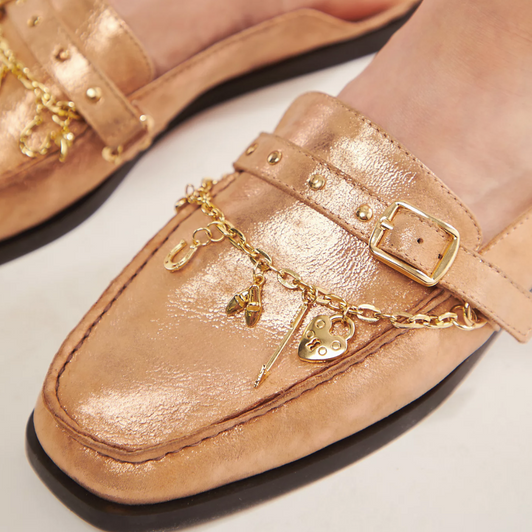 Free People Mystic Treasures Mules Rose Gold