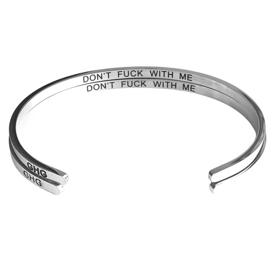 Glass House Goods "Don't F*ck With Me" Silver Bracelet