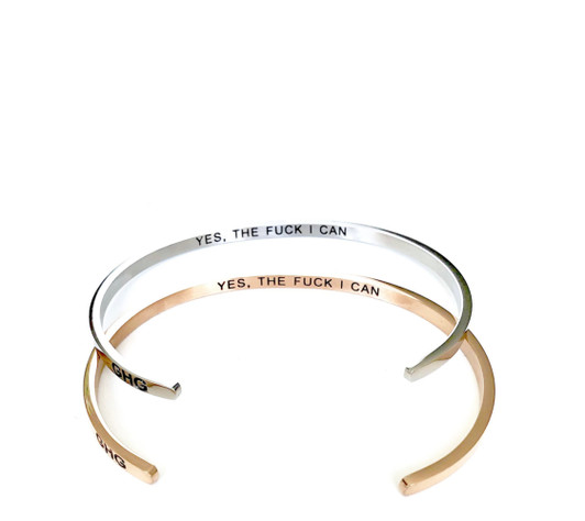 Glass House Goods "Yes the F*ck I Can" Rose Gold Bracelet