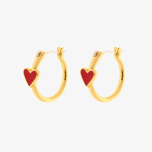 Pura Vida Petite Heart Hoops Gold