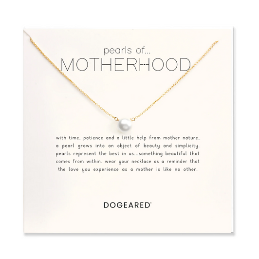 Dogeared Pearls of Motherhood Large Pearl Necklace Gold Dipped