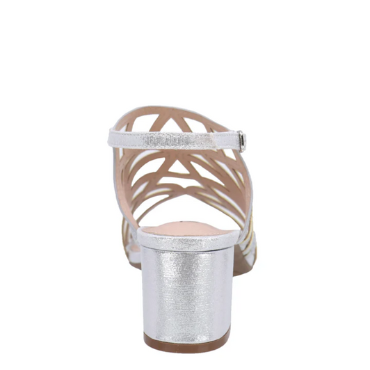 Taxi Macy-01 Sparkly Strappy Heels Silver