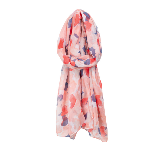 Caracol Heart Print Scarf Pink & Blue
