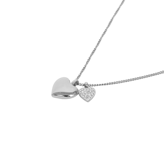 Caracol Stainless Steel Heart Necklace Silver