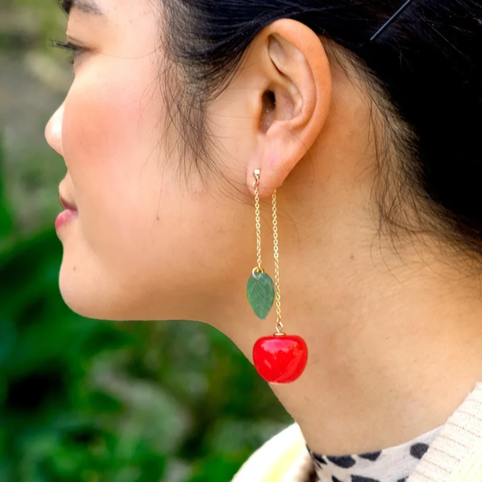 Peter + June Cherry Bomb Layered Murano Glass Earrings