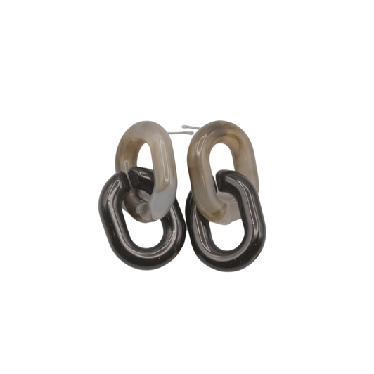 Caracol Intertwined Resin Link Earrings Black