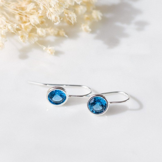 Glee Silver Plated Dazzle Earrings Sky Blue Glee Silver Plated Dazzle Earrings Sky Blue
