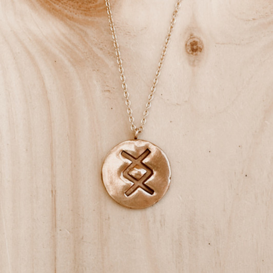 Âme Collective Bronze Talisman Necklace Inguz