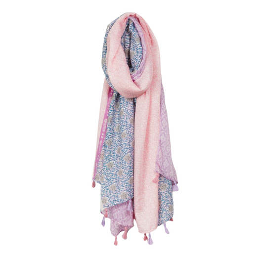 Caracol Ditsy Floral Print Scarf Lilac & Pink