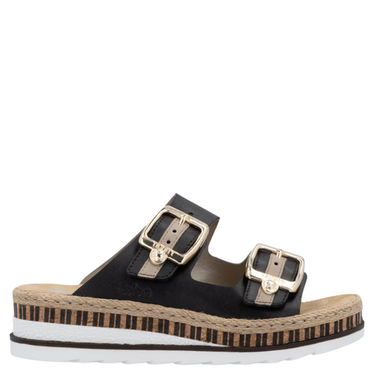Rieker Regina Wedge Sandals Black