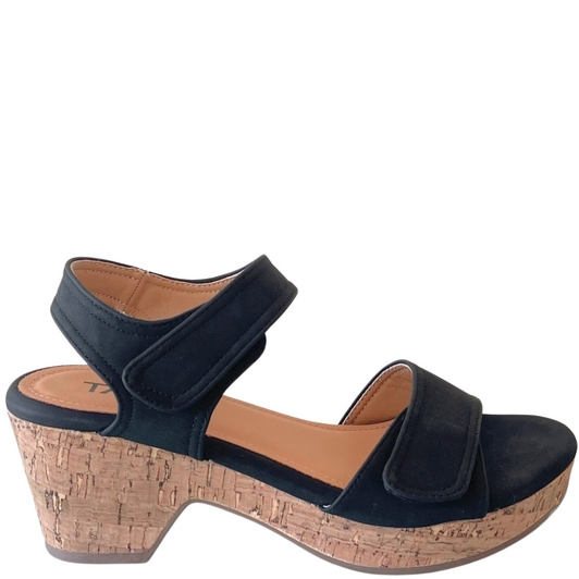 Taxi Elle-01 Cork Heels Black
