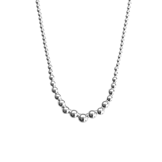 Silver Graduated Ball Necklace 4-10mm