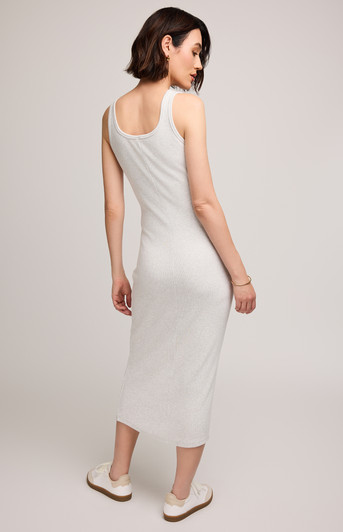 Gentle Fawn Daisy Ribbed Midi Dress Heather Ash