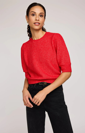 Gentle Fawn Marisol Knit Top Heather Red