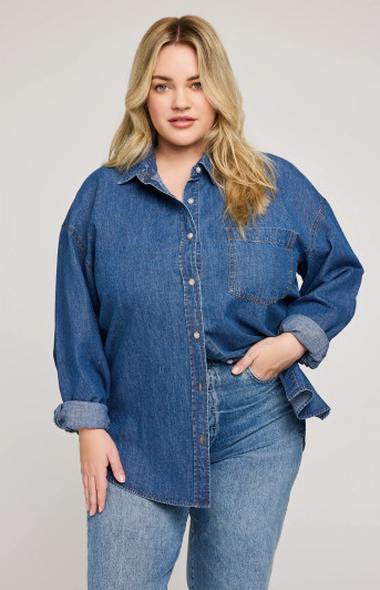 Gentle Fawn Whitney Denim Button Down Shirt Medium Wash