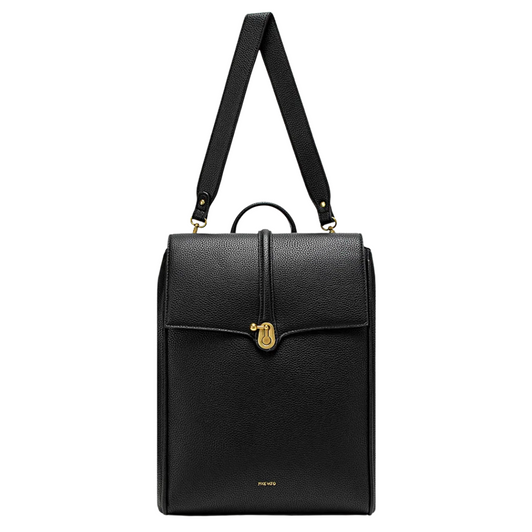 Pixie Mood Lock Backpack Black Pebbled