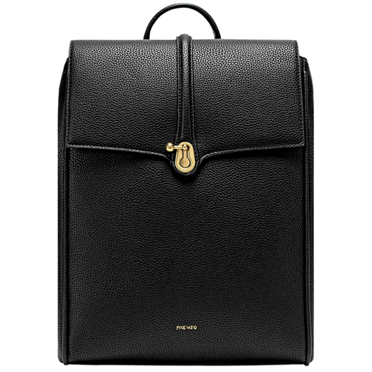 Pixie Mood Lock Backpack Black Pebbled