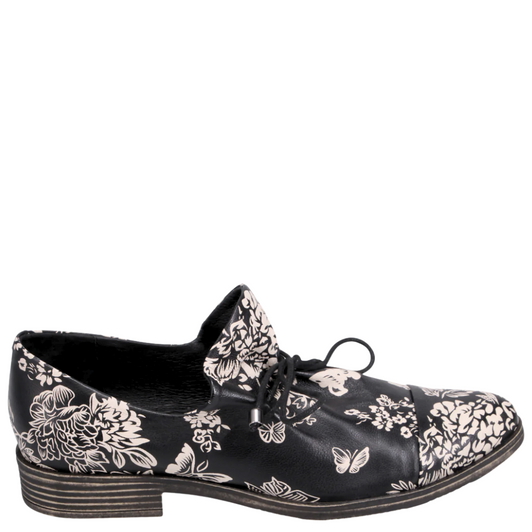 Django & Juliette Kotty Shoes Black & Milk Floral