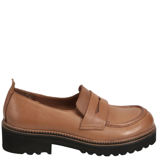 Bueno Annie Chunky Loafers Walnut