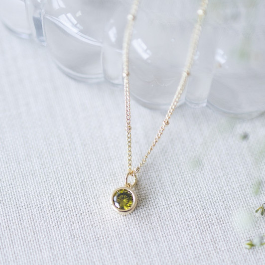Glee Gold Plated Luster Necklace Moss