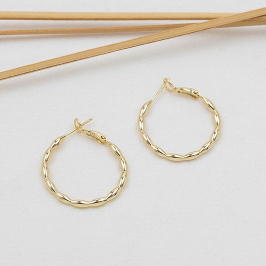 Glee Gold Plated Effortless Hoops