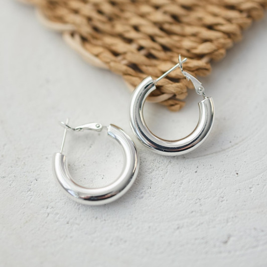 Glee Silver Plated Optimal Chunky Hoops