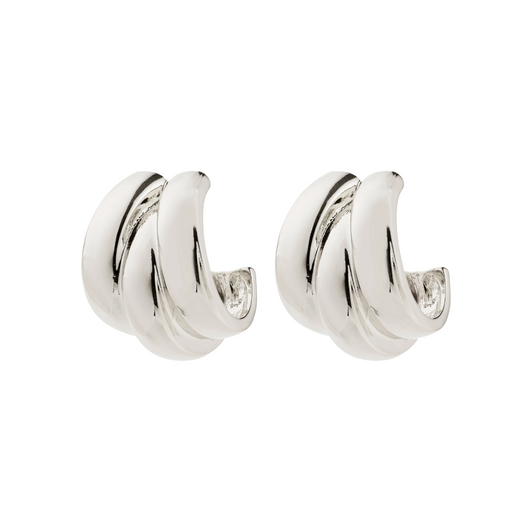 Pilgrim Damia Triple Layer Chunky Hoops Silver Plated