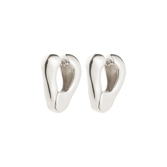 Pilgrim Free Angled Chunky Hoops Silver Plated