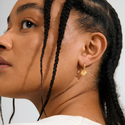 Pilgrim Luis Abstract Flower Hoops Gold Plated