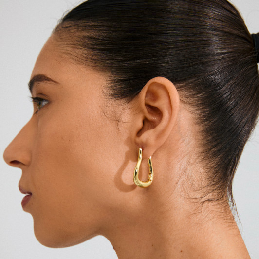 Pilgrim Unfold Wavy Hoops Gold Plated