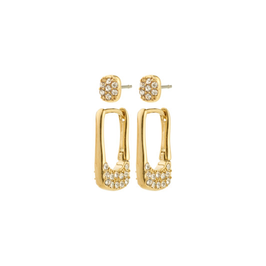 Pilgrim Instant Crystal Hoop & Stud Set Gold Plated