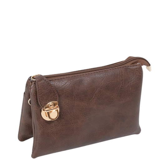 Caracol Small Wristlet & Crossbody Purse Dark Brown